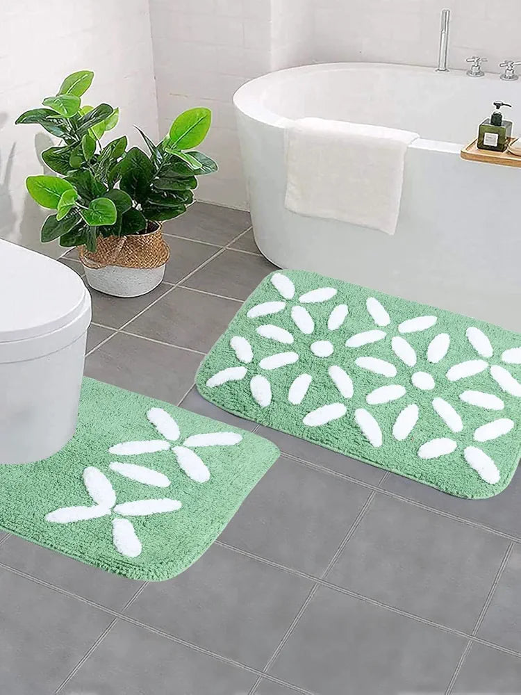 Saral Home Cotton Bathmat with Contour mat